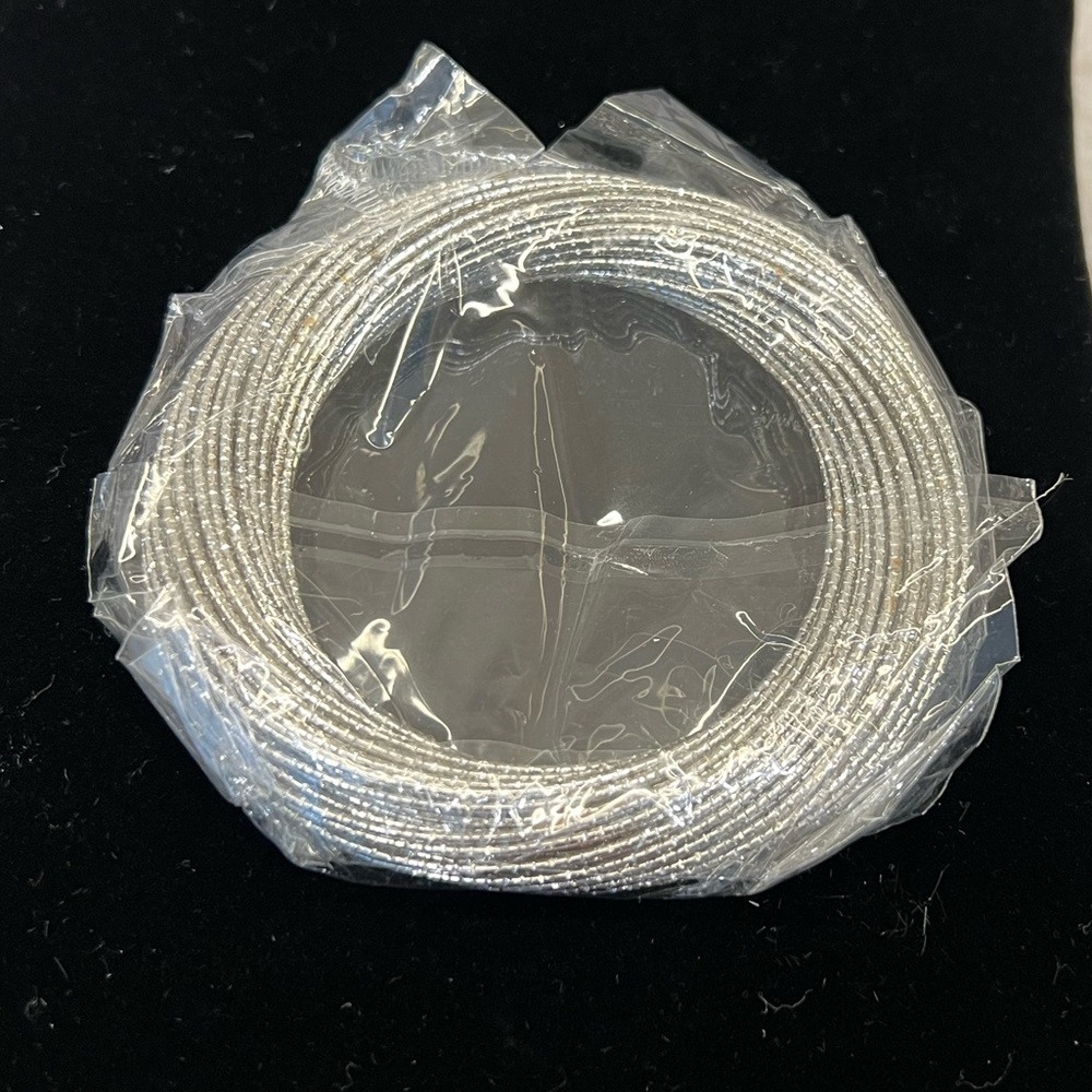 Silver Super Strand Sparkly Bangle Bracelet